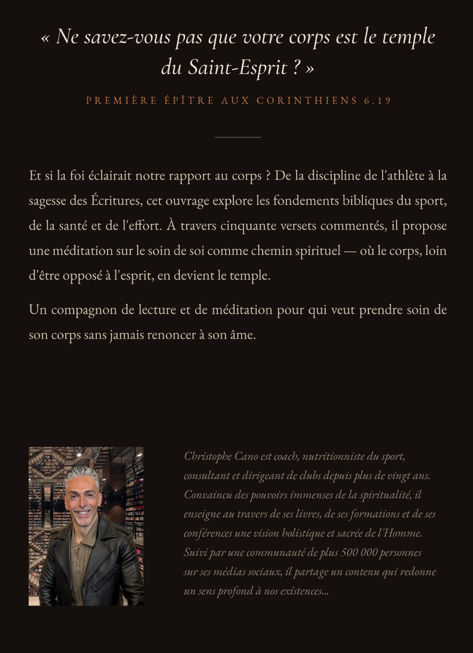 Le Corps, l'Esprit & la Bible