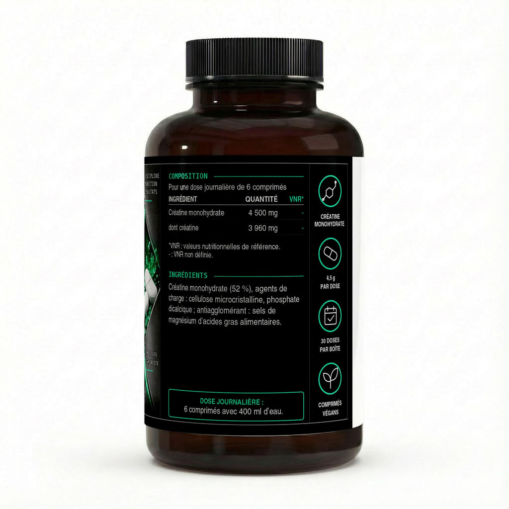 Créatine monohydrate pure - 180 comprimés