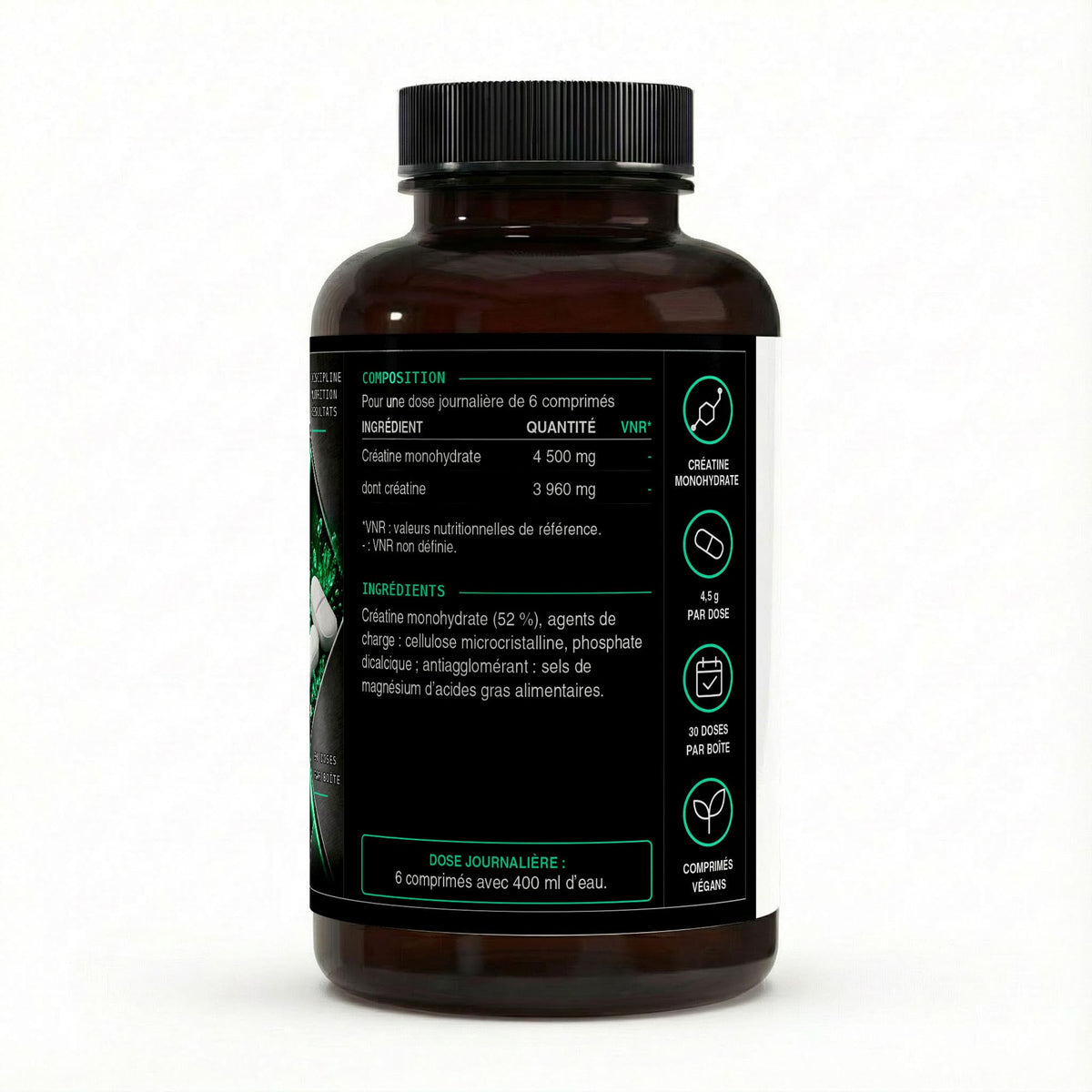 Créatine monohydrate pure - 180 comprimés