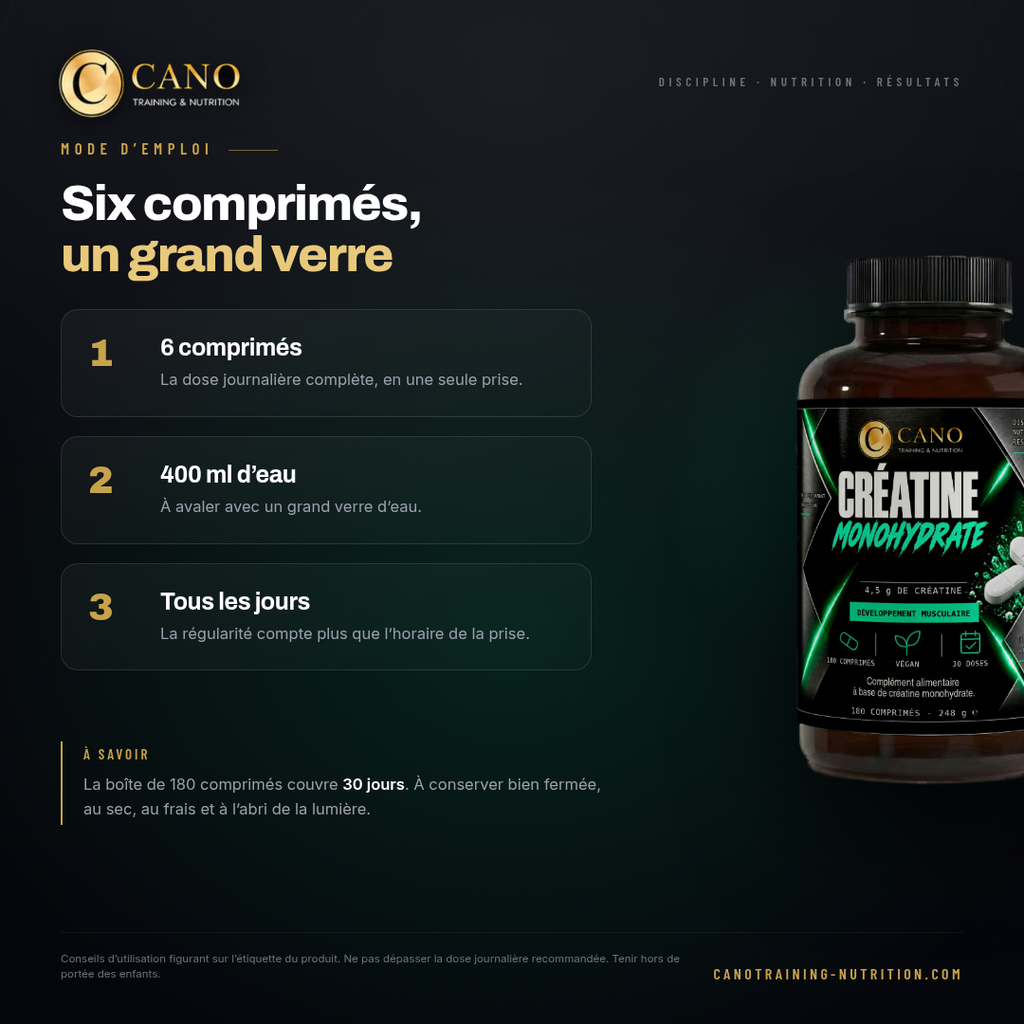 Créatine monohydrate pure - 180 comprimés