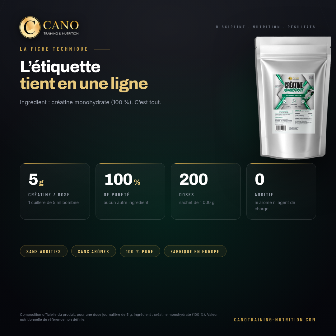 Créatine monohydrate pure - 1000 gr