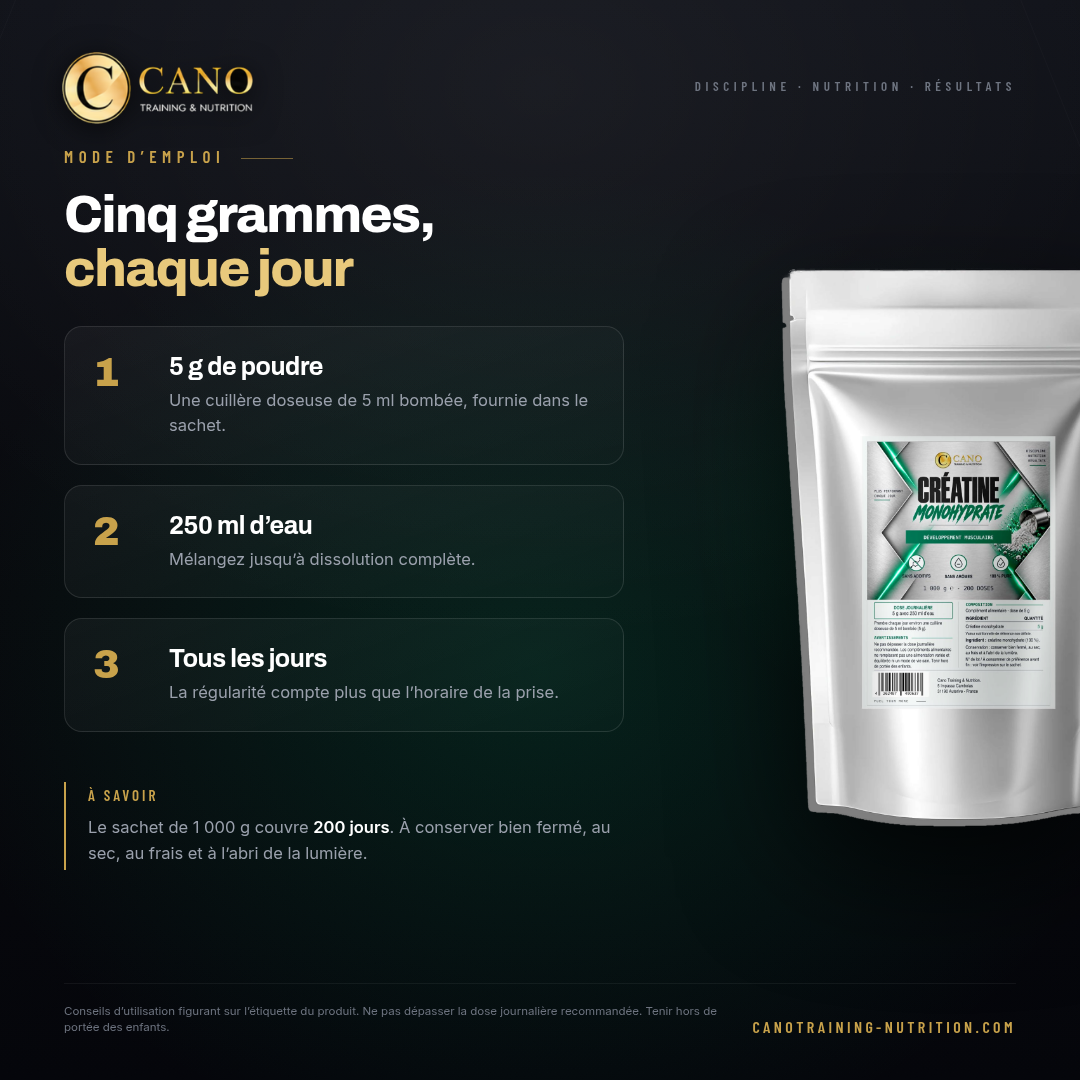 Créatine monohydrate pure - 1000 gr