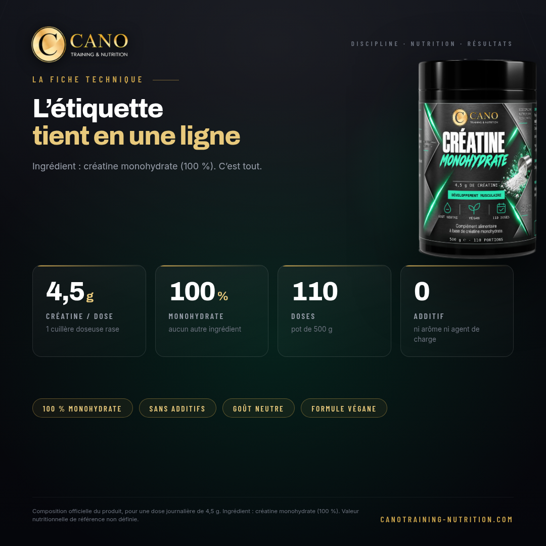 Créatine monohydrate pure - 500 gr
